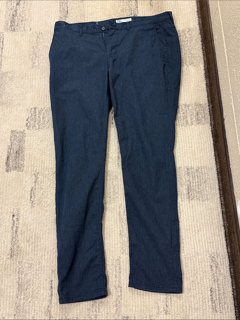 Zara Navy Blue Slim Trousers